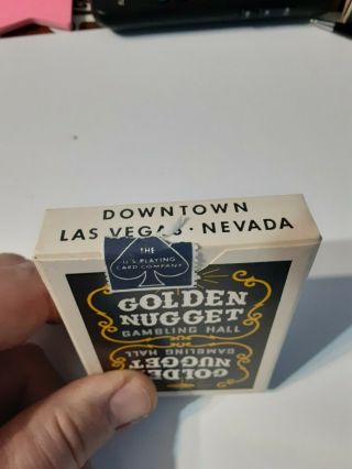 1970’s VTG Unsealed Black Golden Nugget Gambling Hall Playing Cards HTF 2