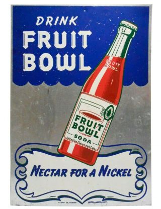 Early - Mid 20th C American Vint Fruit Bowl Soda Litho 