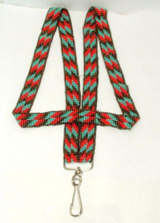 Beaded Lanyard W/ Clip Id Badge Holder 36 " Neck Circumference 15