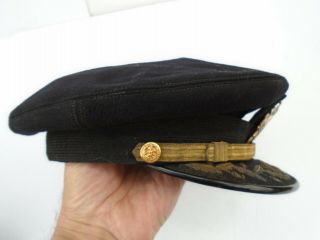 WW2 US Navy USN Named Senior Officer ' s Bancroft Blue Cap Hat w/ Bullion 3