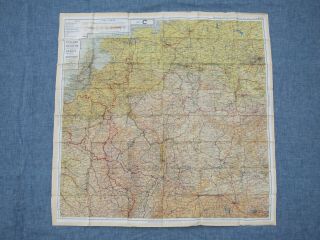 Ww2 Us Army Air Force Silk Survival Escape Map 43 C/d France Germany