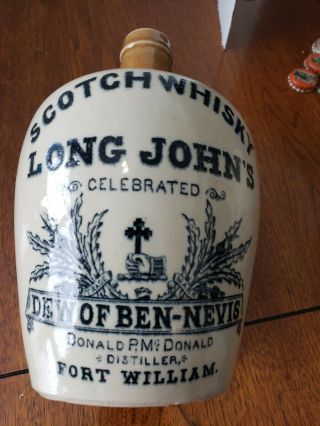 Stunning Scotch Whiskey Jug Long John Dew Of Ben Nevie Donald Fort William