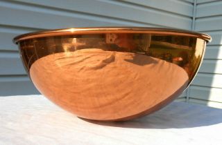 Odi Old Dutch International Solid Copper Mixing Bowl Made In Korea,  Round Bottom