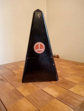 Vintage Wood Paillard Metronome De Maezel.  - Made In Switzerland