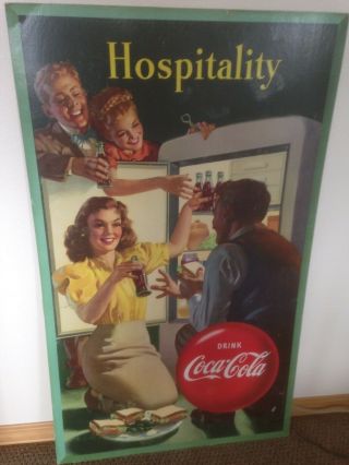 Vintage Coca Cola,  Cardboard Sign,  1948