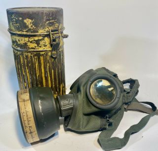 German Pre Ww2 Early Reichswehr Gas Mask And 1934 Dated Canister Named