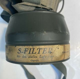 German pre WW2 Early Reichswehr Gas Mask and 1934 dated Canister Named 3