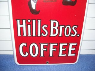 Vintage 1915 Hills Brothers Coffee Porcelain Sign & Thermometer 4
