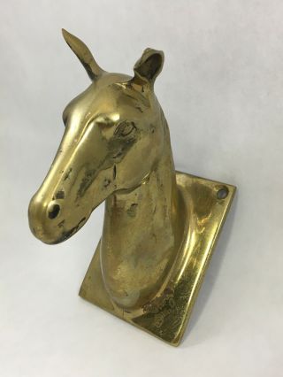 Vintage Brass Horse Wall Hook Hanging Bust Figurine 4 " Equestrian Home Decor