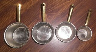 Vintage Brass & Copper B & M Douro Made In Korea 2,  4,  6,  8 Ounce Measuring Cups