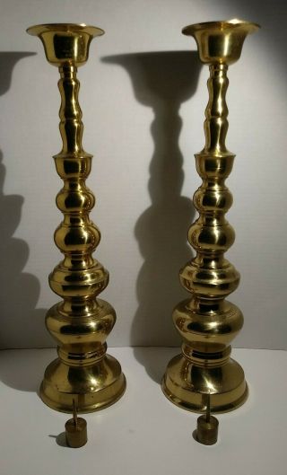 18 " Vintage Home Interiors Homco 8853 Large Brass Candle Stick.  Hostess Gift
