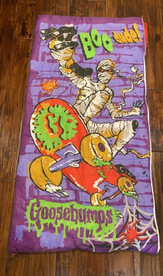 Vintage Goosebumps Sleeping Bag Skateboard Mummy R.  Stine 90s Horror Halloween