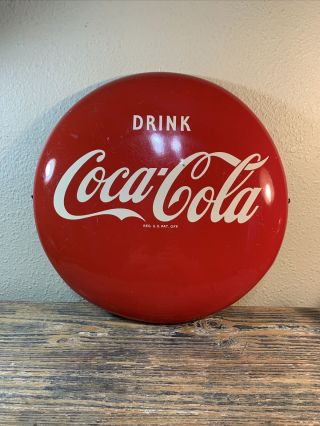 Vintage Coca Cola 16” Button Sign 1950’s