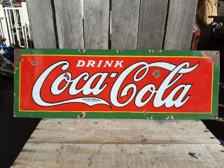 Vintage 1927 Coca Cola Soda Pop General/store Advertising Porcelain Metal Sign