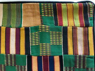 Kente (?) Cloth Strip - Weave Textile Pillow Cover Woven 15”x13” Made in Turkey 3