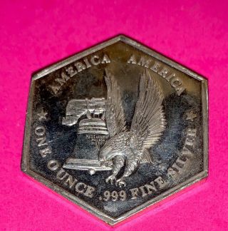 Vintage - International Trade Unit Eagle 1 Oz.  999 Fine Silver Hexagon Bar