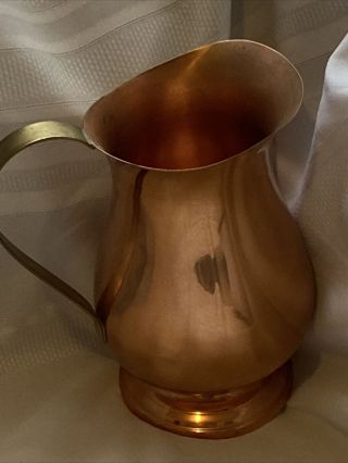 Vintage Coppercraft Guild Water Pitcher Copper Brass Handle