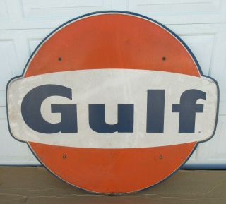 Vintage Large Gulf Oil Sign Gas Staion 46 X 42