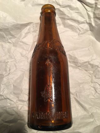 amber straight sided coca cola bottle AKRON OHIO LOOK COCA COLA Glass 4