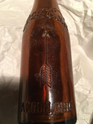 amber straight sided coca cola bottle AKRON OHIO LOOK COCA COLA Glass 5
