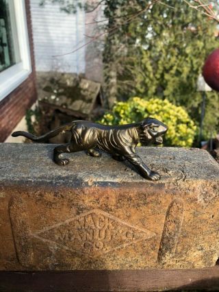 Vintage Brass/bronze Metal Tiger Paperweight/figurine Approximately 6 Inches