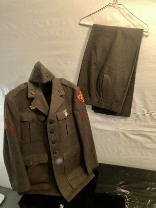 Named Wwii Usmc Uniform Jacket Fleet Marine Forces Pacific Corporal Patched 1943