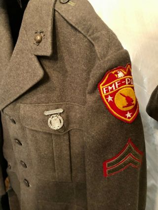 Named WWII USMC Uniform Jacket Fleet Marine Forces Pacific Corporal Patched 1943 2