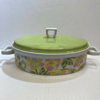 Vintage 70s Bali Hai By Shafford Floral Vegetable Casserole Dish With Lid