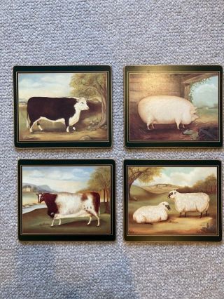 Scully And Scully Vintage Farm Animal Trivets - Made In England