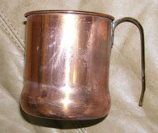 Vintage Cg Coppercraft Guild Copper Cup 3 1/2 " Tall Brass Handle