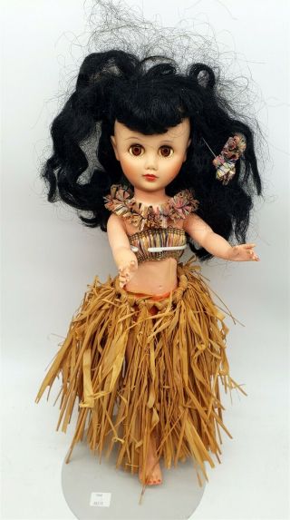 Lmas Vintage Plastic Hula Girl Doll W Hula Skirt