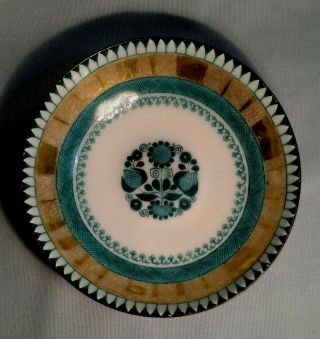 Steinbock Email 4 " Enamel Dish Made In Austria - Green Flowers