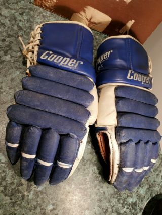 Vintage Cooper 64 Cowhide Armadillo Thumb Barbados Made Hockey Gloves Nr H158