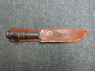 WWII US NAVY MARK 2 COMBAT UTILITY FIGHTING KNIFE - CAMILLUS N.  Y. 2