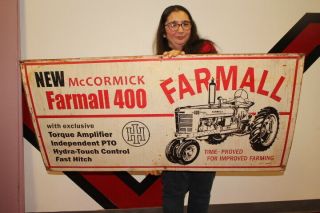 Large Ih Mccormick Farmall 400 Farm Tractor Gas Oil 48 " Metal Sign