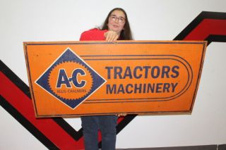 Large Allis Chalmers Farm Tractors & Machinery Gas Oil 48 " Metal Sign