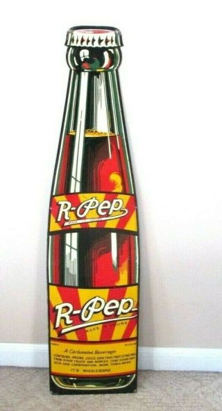 R - Pep Soda Beverage Bottle Sign - Embossed Store Display Sign - 48 " Investment Grade