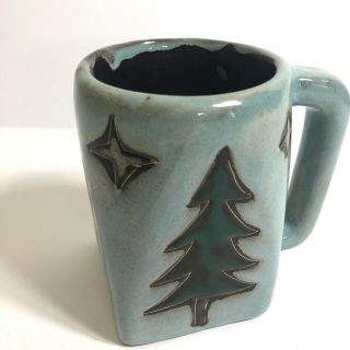 Design By Mara Mexico Pine Tree Mug Coffee Cup Pottery Christmas Stoneware