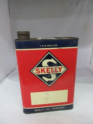 Vintage Advertising Skelly Motor Oil 1 One Gallon Can Tin A - 295
