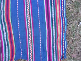 Peru Peruvian blanket Alpaca/Wool tapestry woven colorful South American ID 1 2