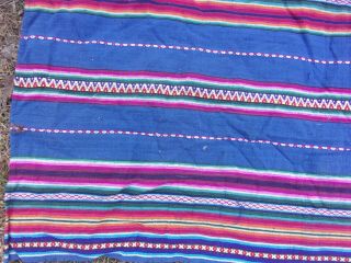 Peru Peruvian blanket Alpaca/Wool tapestry woven colorful South American ID 1 3