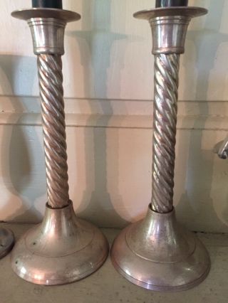 Vintage Hand Made International Silver Co.  Silver Plate Pair 8 " Candle Sticks