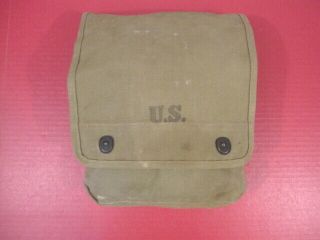 Wwii Us Army M1938 Canvas Dispatch Or Map Case - Khaki Color - Dated 1942 -