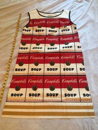 Vintage Andy Warhol Souper Dress Pop Art Cambells Soup 1960’s Sz Large
