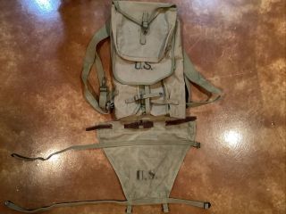 Ww2 Originial Us Army Haversack And Packtail Dated 1942