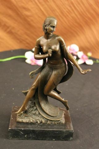 Austrian Vienna Art Deco Bronze Figure Descomps Nude Dancer Sculpture Statue Art