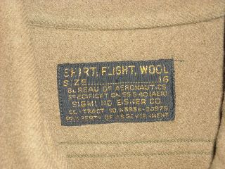 WW2 US NAVY SHIRT FLIGHT WOOL SZ16 2