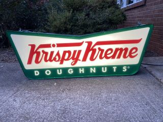 Authentic Krispy Kreme Doughnuts Lighted Sign Lighted 2003 17 By 48 Inches