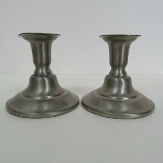 Vintage Weighted International Pewter Candle Sticks Holders,  27815