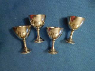 Vintage Set of 4 Egg Cups and Spoons on Stand Silverplate Silver Plate England 3